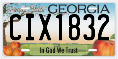 GA license plate CIX1832
