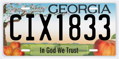 GA license plate CIX1833