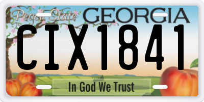 GA license plate CIX1841