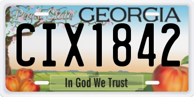 GA license plate CIX1842