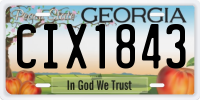 GA license plate CIX1843
