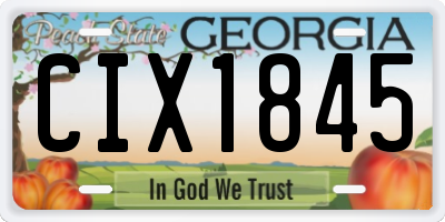 GA license plate CIX1845