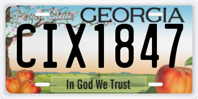 GA license plate CIX1847