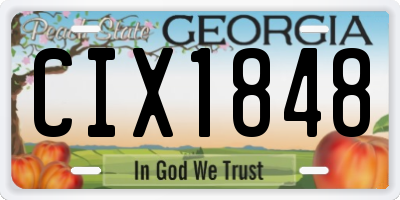 GA license plate CIX1848