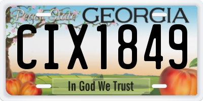 GA license plate CIX1849