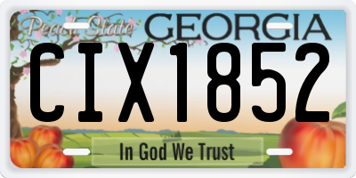 GA license plate CIX1852