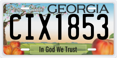 GA license plate CIX1853