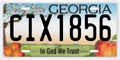 GA license plate CIX1856