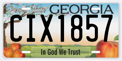 GA license plate CIX1857