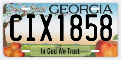 GA license plate CIX1858