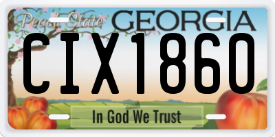 GA license plate CIX1860