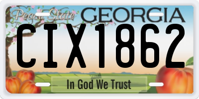 GA license plate CIX1862