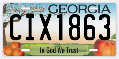 GA license plate CIX1863