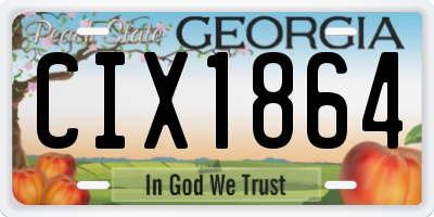 GA license plate CIX1864