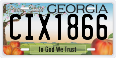 GA license plate CIX1866