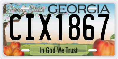 GA license plate CIX1867