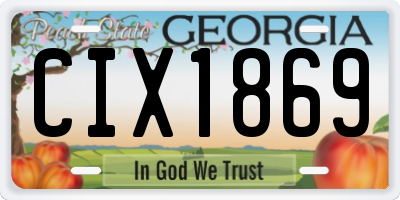 GA license plate CIX1869