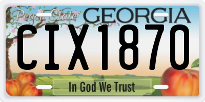GA license plate CIX1870