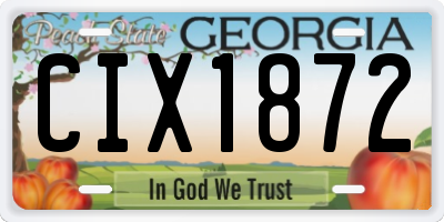 GA license plate CIX1872