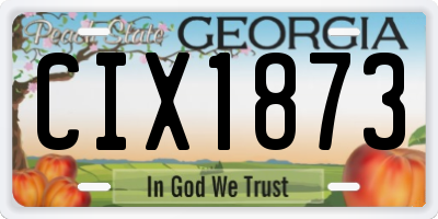 GA license plate CIX1873