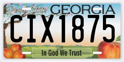 GA license plate CIX1875