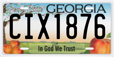 GA license plate CIX1876