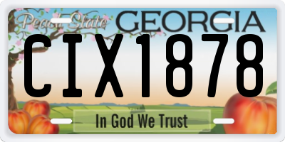 GA license plate CIX1878