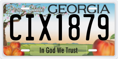 GA license plate CIX1879