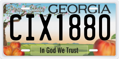 GA license plate CIX1880