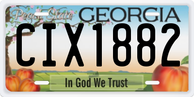 GA license plate CIX1882
