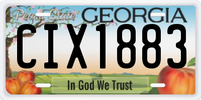 GA license plate CIX1883