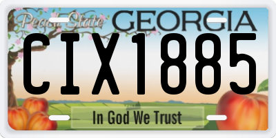 GA license plate CIX1885