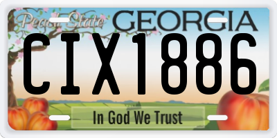 GA license plate CIX1886