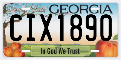 GA license plate CIX1890