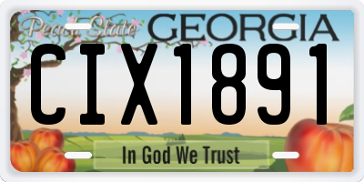 GA license plate CIX1891