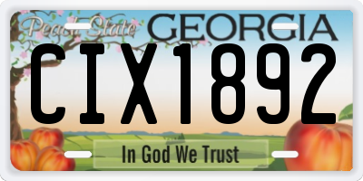 GA license plate CIX1892