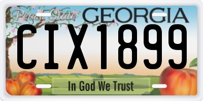 GA license plate CIX1899