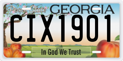 GA license plate CIX1901