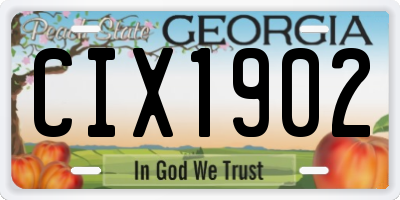GA license plate CIX1902