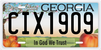 GA license plate CIX1909