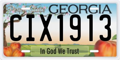 GA license plate CIX1913