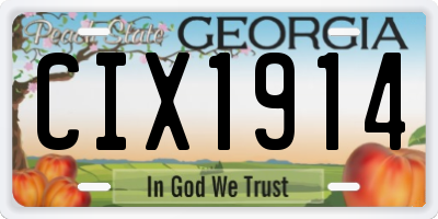 GA license plate CIX1914