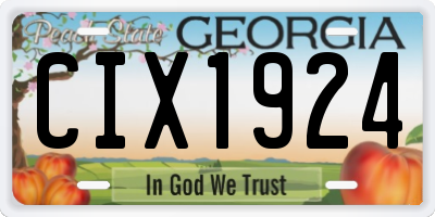 GA license plate CIX1924