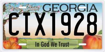 GA license plate CIX1928