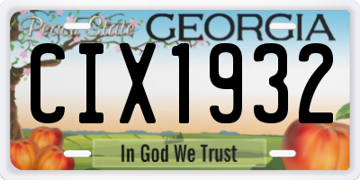 GA license plate CIX1932
