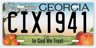 GA license plate CIX1941