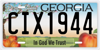 GA license plate CIX1944