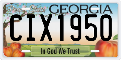 GA license plate CIX1950