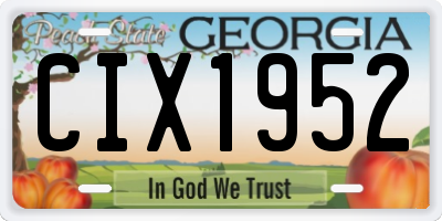 GA license plate CIX1952