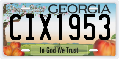 GA license plate CIX1953